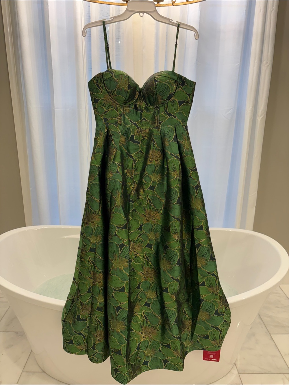 Fashion Nova NWT "Jessica" Jacquard Bustier Midi Dress Large